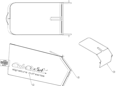 Grassbag Assembly Diagram and Parts List for (11AA92J709)(2016) Cub Cadet Lawn Mower
